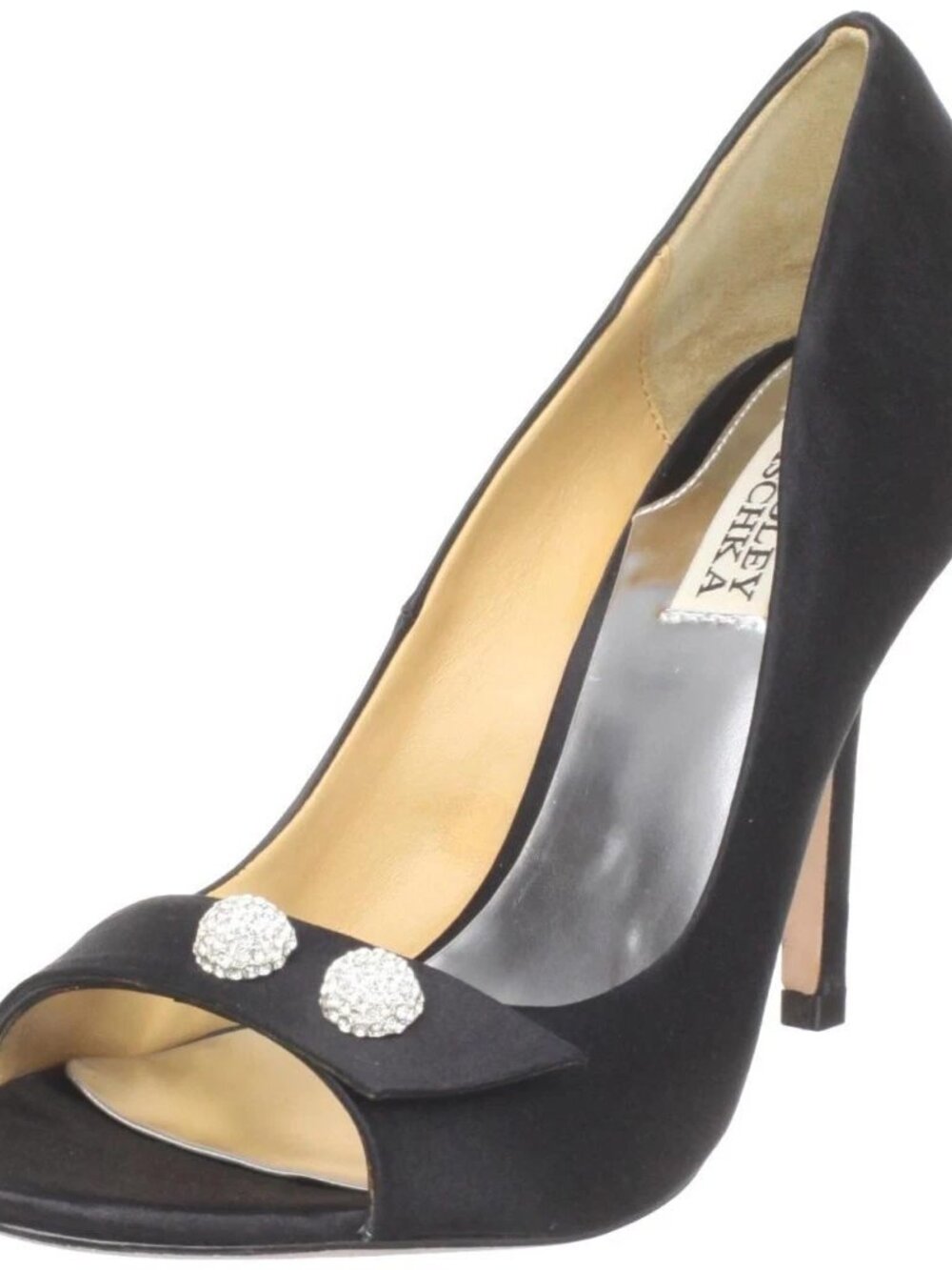 Badgley Mischka Banner Black Satin Pump Size 8.5